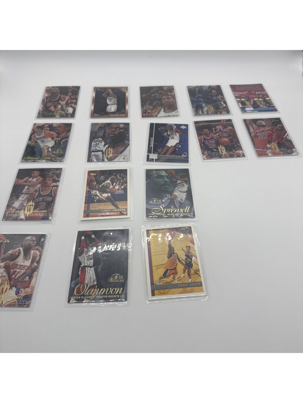 1994-97 NBA Basketball Card Lot (16 Cards) Flair Topps Hakeem Olajuwon